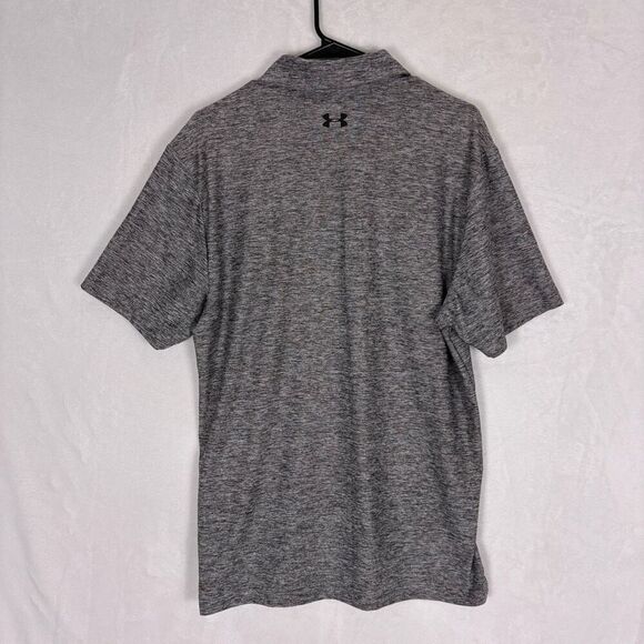 Under Armour Heathered Grey Golf Collared Polo Top Men's Medium Loose Fit - Picture 7 of 11